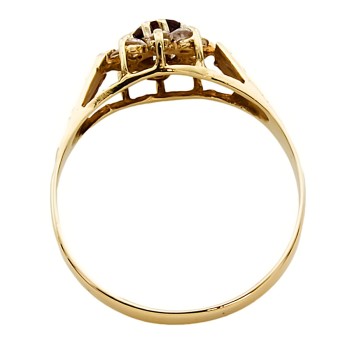 9ct Gold Garnet / Cubic Zirconia Cluster Ring Size O